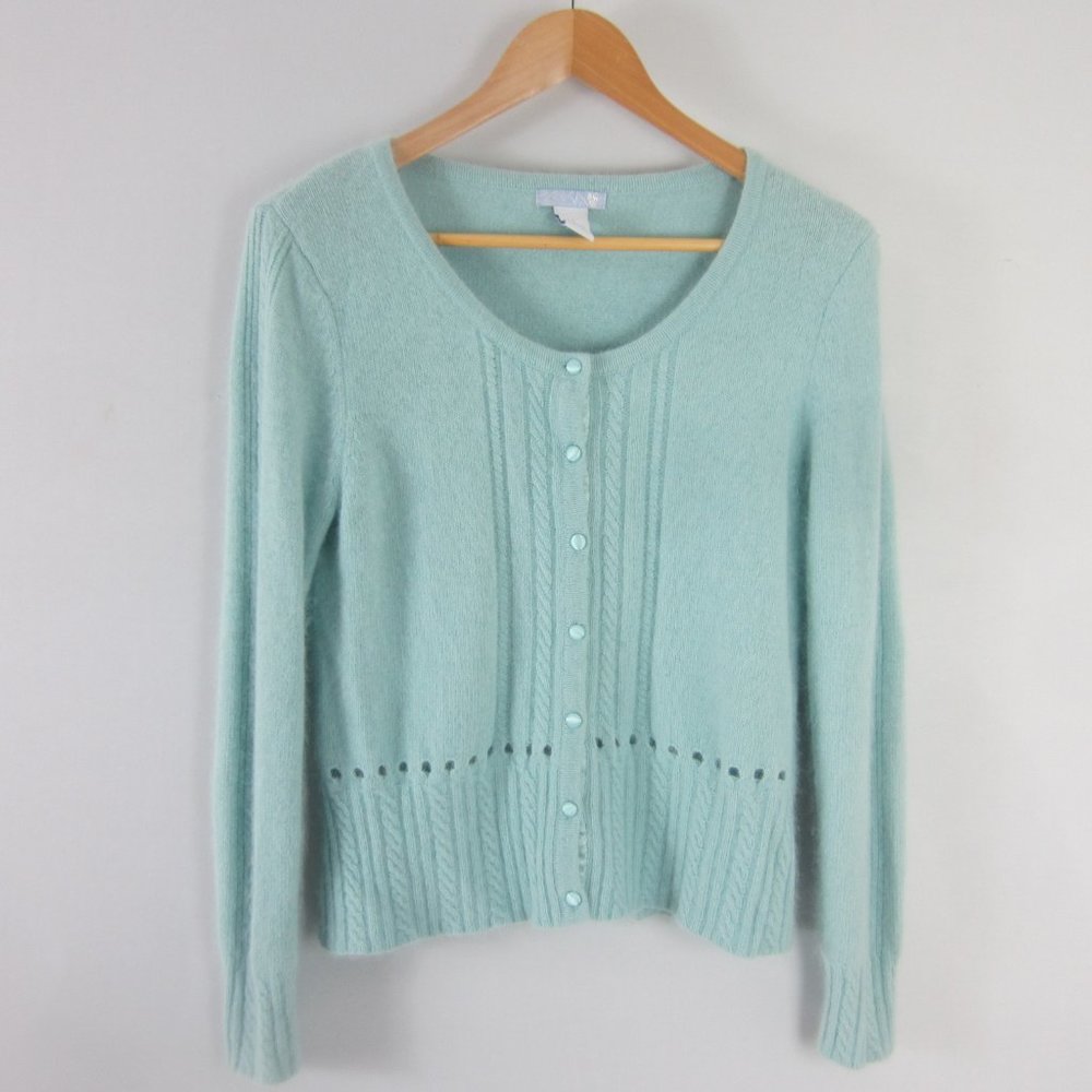 Light Mint Green Women's Button-Up Cardigan Sweater